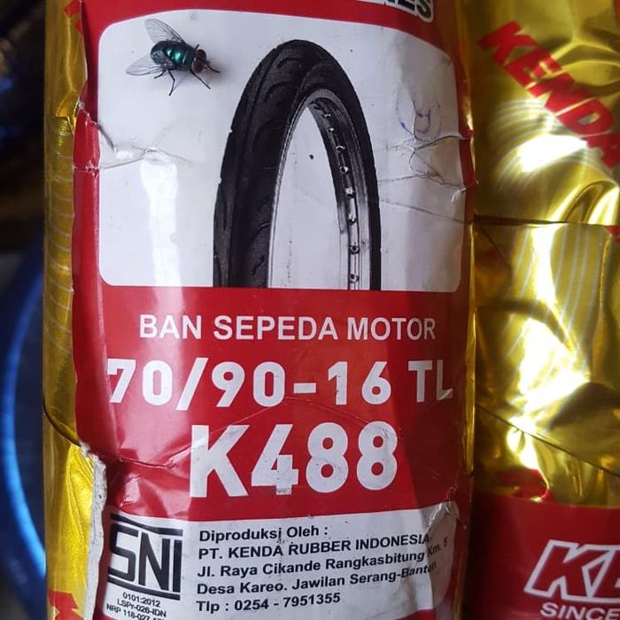 KENDA 70 90 16 K488 BAN DEPAN MOTOR SKYWAVE NOUVO TUBELES VELG RING 16