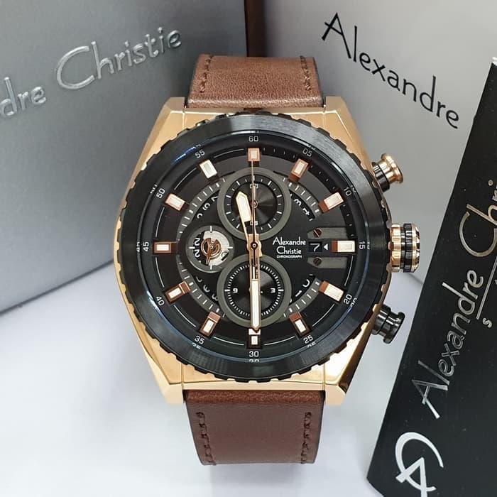 Alexandre Christie 6521MC / AC6521 Black Rosegold Original & Garansi