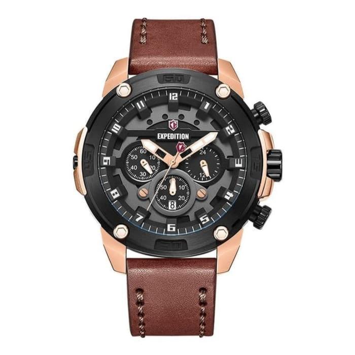 EXPEDITION E6787 / 6787 - JAM TANGAN PRIA ORIGINAL - ROSEGOLD BROWN