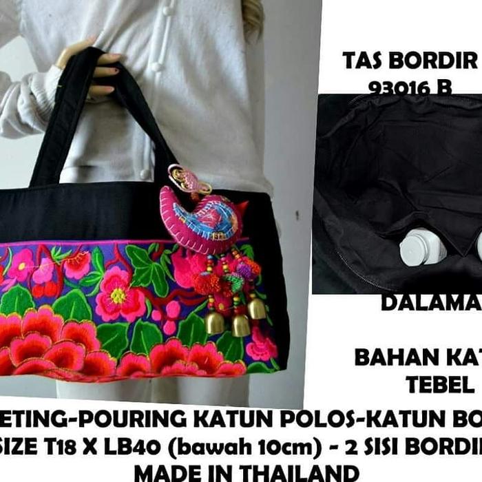 Tas Cangklong Bahu Bordir 2 Sisi ORI Bangkok Thailand 93016+Gantungan