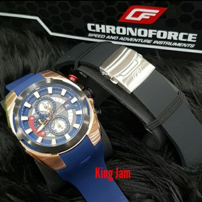 jam Tangan Pria Chronoforce CF5317G 5317 Original Blue Garansi Resmi