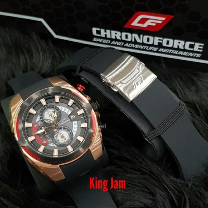Jam Tangan Pria Chronoforce CF5317G 5317 Original Black Rosegold