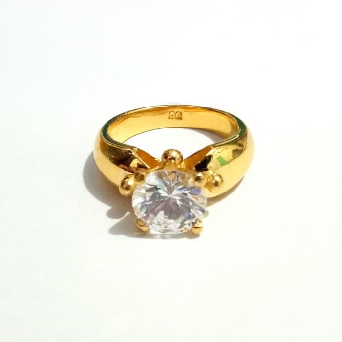 Cincin Emas asli model etnik permata Kadar 875 Emas 23 karat makassar
