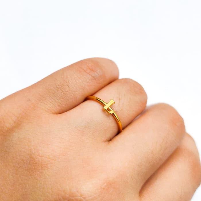 Terlaris Cincin Ayu Huruf L minimalist Elegan