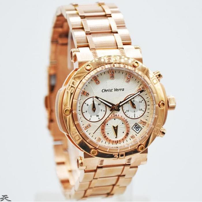 Jam Tangan Wanita Christ Verra Original CV 52283LD-15SLV Rose Gold