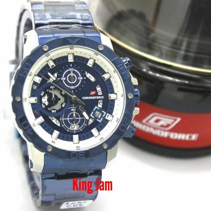 Jam Tangan Pria Chronoforce 5299G/ 5299 Original Blue Silver