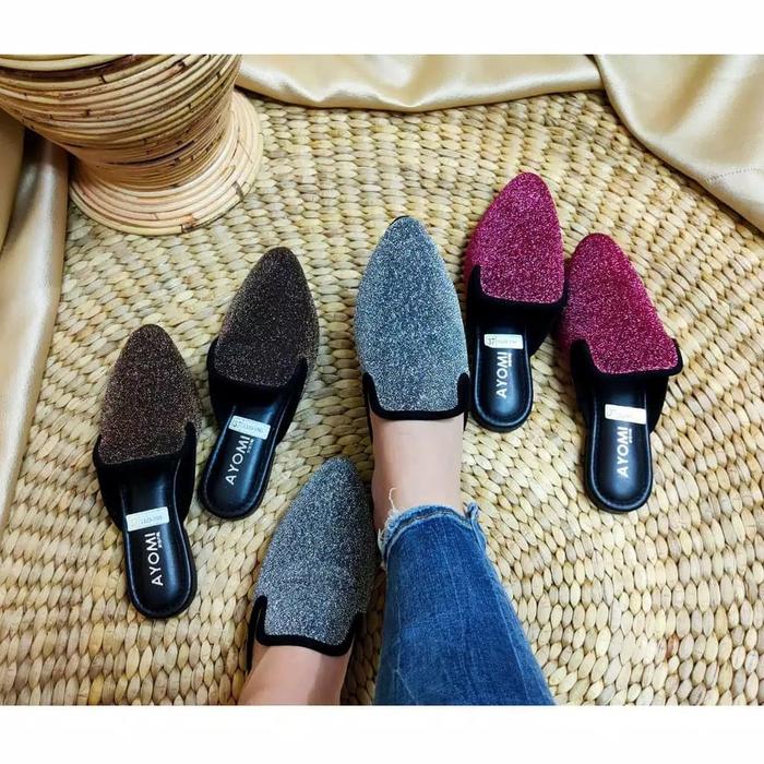 AYOMI - Kei LLO-150 Flat Shoes Glitter / Sepatu Wanita