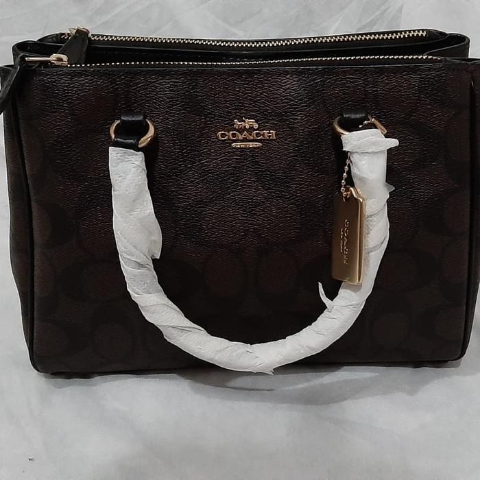 Coach Tas Kulit Original Signature Dark Brown Genuine Leather Size 14x16x10.5cm Tas Coach Asli Wanit