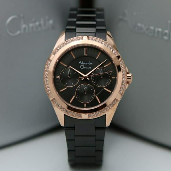 Alexandre Christie Wanita AC 2826 ROSEGOLD BLACK ORIGINAL