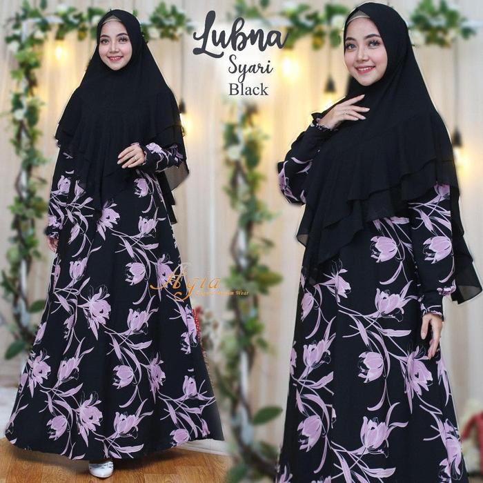 Gamis Syari Set Jilbab + Lubna Syari By Agiahijab + Original Brand