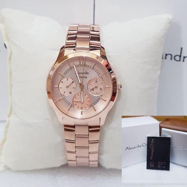 ALEXANDRE CHRISTIE AC2815 FULL ROSEGOLD JAM TANGAN WANITA ORIGINAL