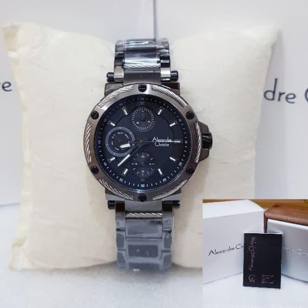 ALEXANDRE CHRISTIE WANITA AC 6561 BLACK JAM TANGAN ALEXANDRE CHRISTIE