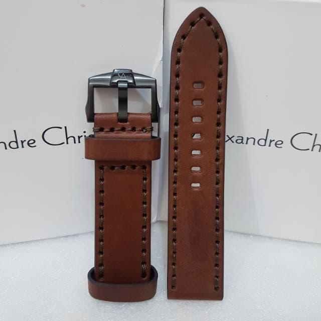 TALI KULIT ALEXANDRE CHRISTIE 24 MM WARNA COKLAT ORIGINAL