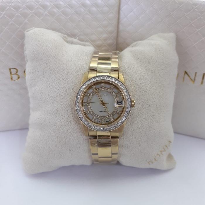 JAM TANGAN WANITA BONIA BN979-3222S GOLD ORIGINAL