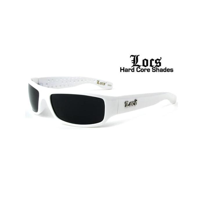 Kacamata Locs Gangster Classic White Narrow Rectangular Cholo 9003 arm