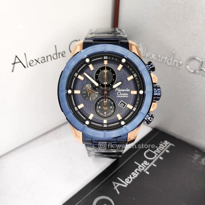 Alexandre Christie AC 6522 MC BURBU Chronograph Jam Tangan Pria Analog