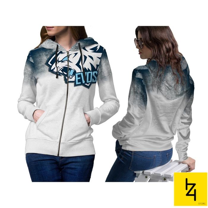 Jaket Sweater Hoodie / Jaket Bomber / JAKET ESPORT EVOS PUTIH