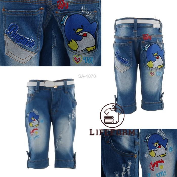Celana Pendek Jeans Anak Cewek Biru Tua Pinky 8-12[SA1070]