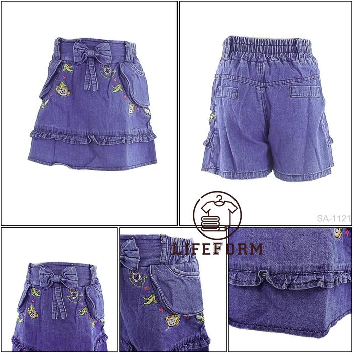 Celana Pendek Anak Cewek Biru Tua Viely 7-9[SA1121]