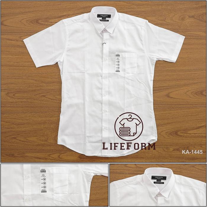 Kemeja Formal Cowok Lengan Pendek Putih Cressida M-XL[KA1445]