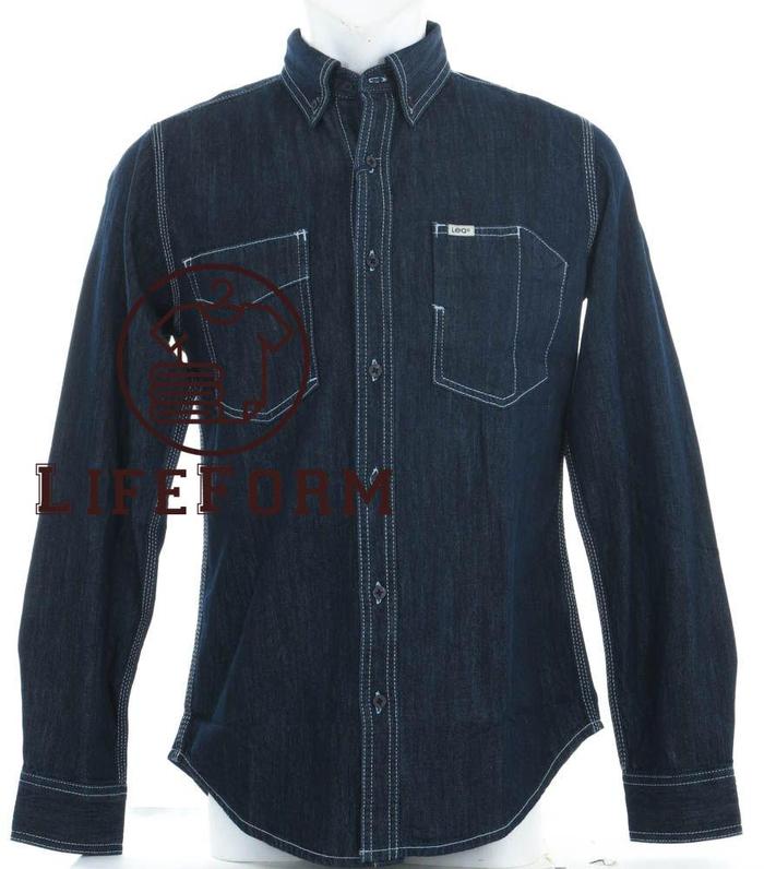 Kemeja Jeans Cowok Lengan Panjang Lea[KB2755]