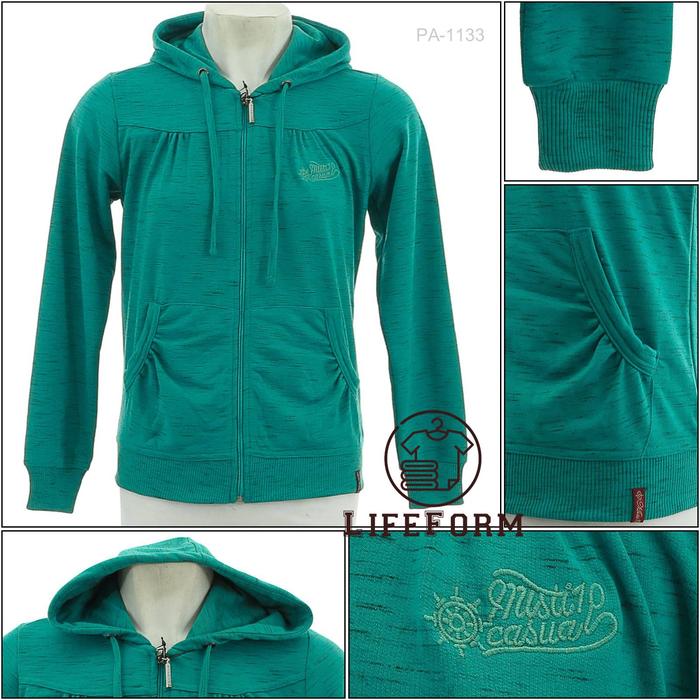 Jaket Hoodie Cewek Hijau Tua Misti10 2XL-4XL[PA1133]