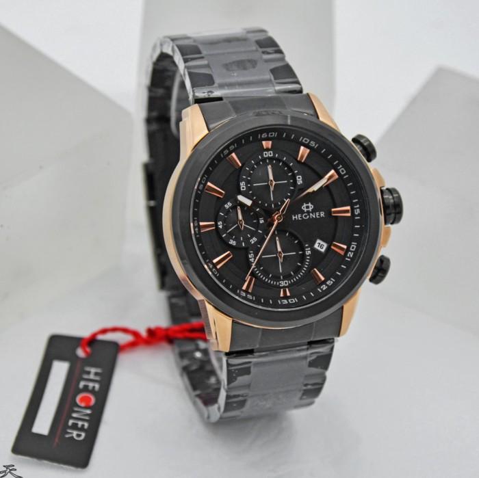 Jam Tangan Pria Hegner 5011 Rantai Chrono Aktif Original Garansi