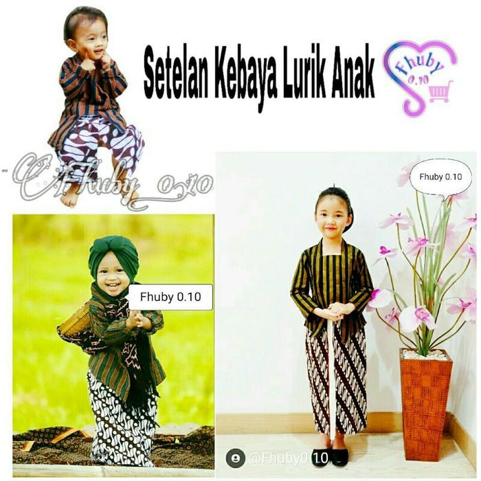 Setelan Kebaya Lurik Anak Balita /Kebaya Adat / Kebaya Lurik+Rok Putih