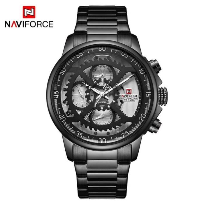 Fashion Pria Jam Tangan Rantai Stainless Steel Naviforce NF9150 Chrono