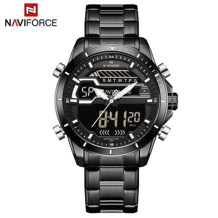 Jam Tangan Naviforce 9133 Pria Rantai Stainless Steel Original Terbaru