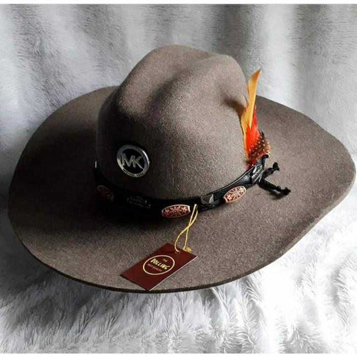 Topi Laken Fedora   Warna Carob