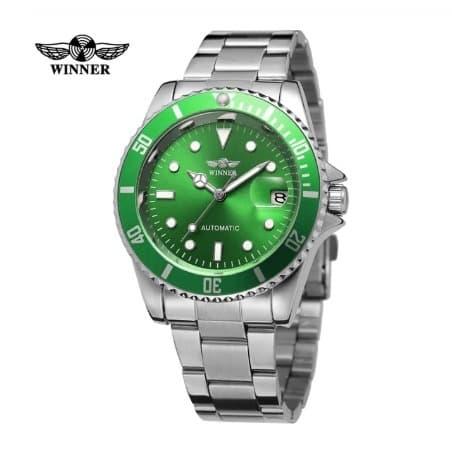 WINNER Watch Automatic Mechanical Men Watch Green FREE BOX