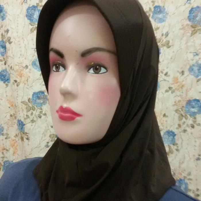 Inner Jilbab Bergo Pendek Jilbab Instan Coklat Tua Kopi Simple Sederhana Untuk Dalaman Jilbab Kerudu
