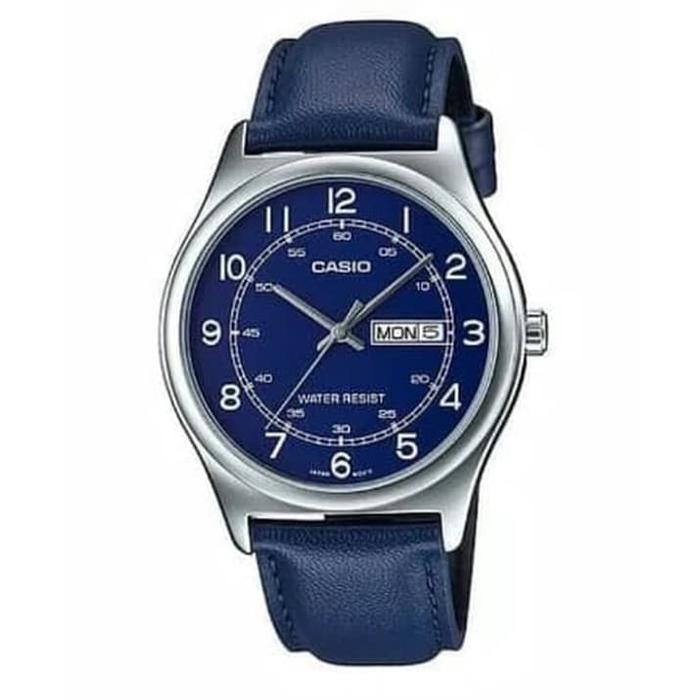 Jam Tangan Pria Casio MTP-V006L-2BUDF Original Leather Strap