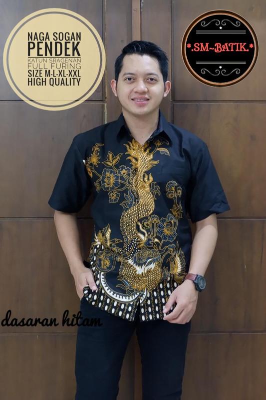 Naga Sogan Kemeja Batik Pria Lengan Pendek by SM-Batik