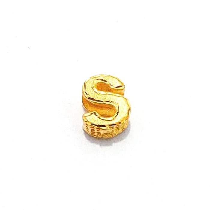 Grosir Liontin Pandora Huruf S Elegant emas asli Keren