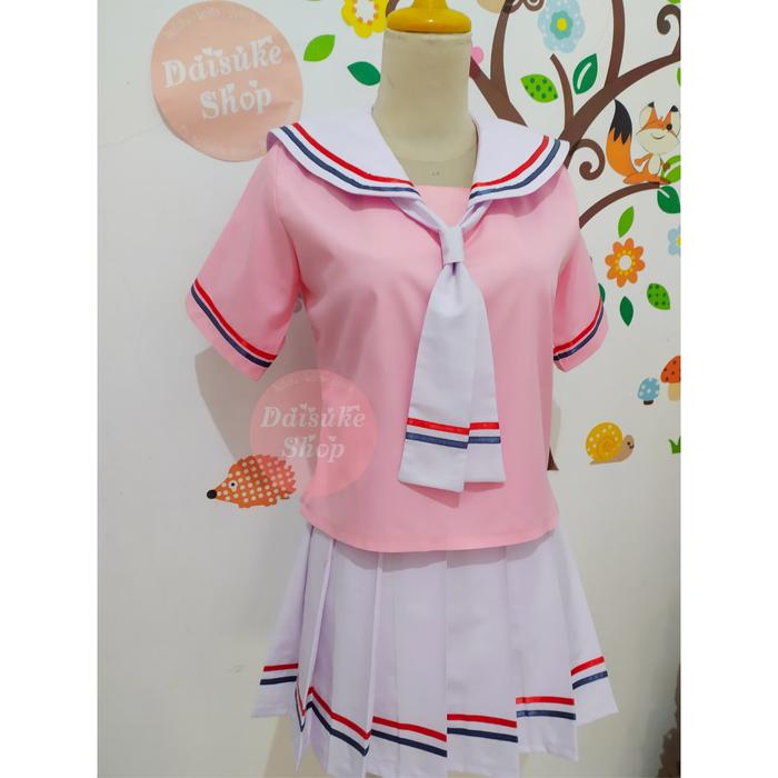 Seifuku Kawaii Pink Lengan Pendek