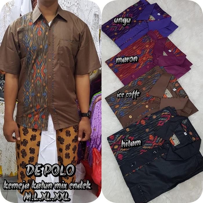 Baju bali pria Kemeja pria tangan pendek endek bali