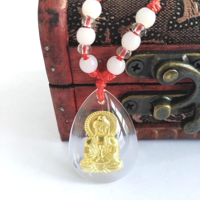 Kalung Liontin Lucky Foil Emas Shio Dewi Guanyin