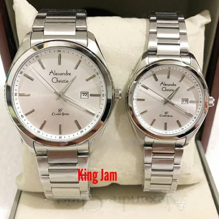 Jam Tangan Couple Alexandre Christie AC 8591 / AC8591 Original Silver
