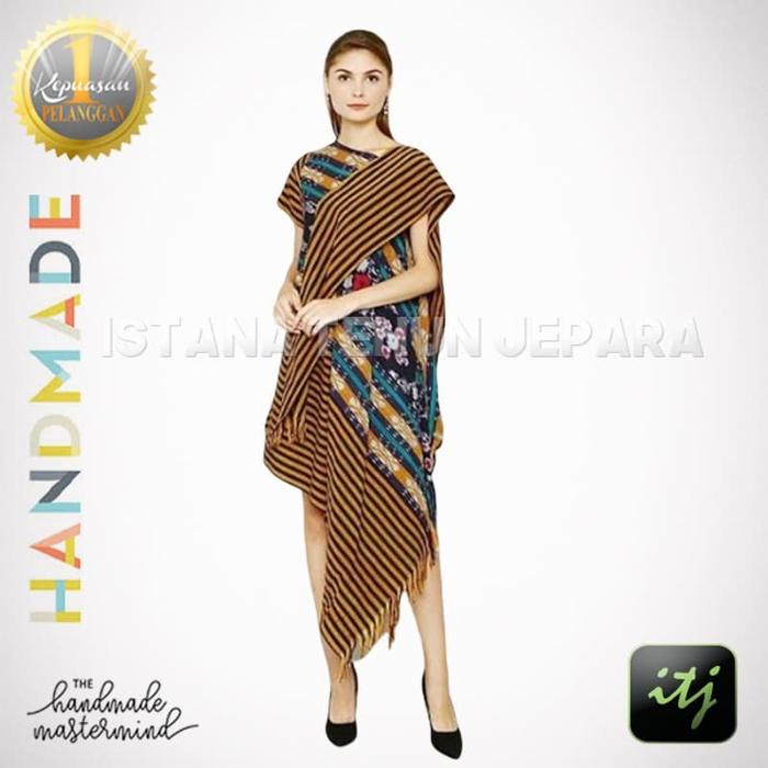 DRESS BATIK PESTA - BAJU TENUN TROSO BLANGKET LURIK ETNIK