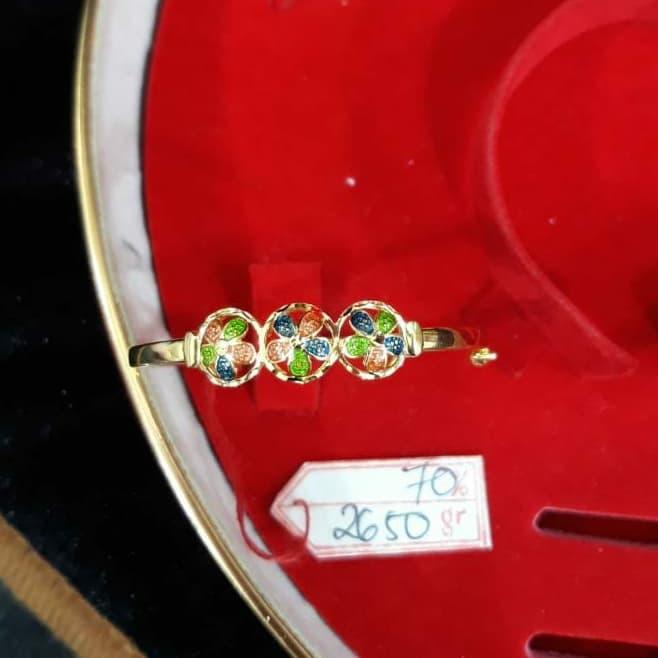 GL482H237H Gelang anak emas gold asli dubai mekkah bunga arab india