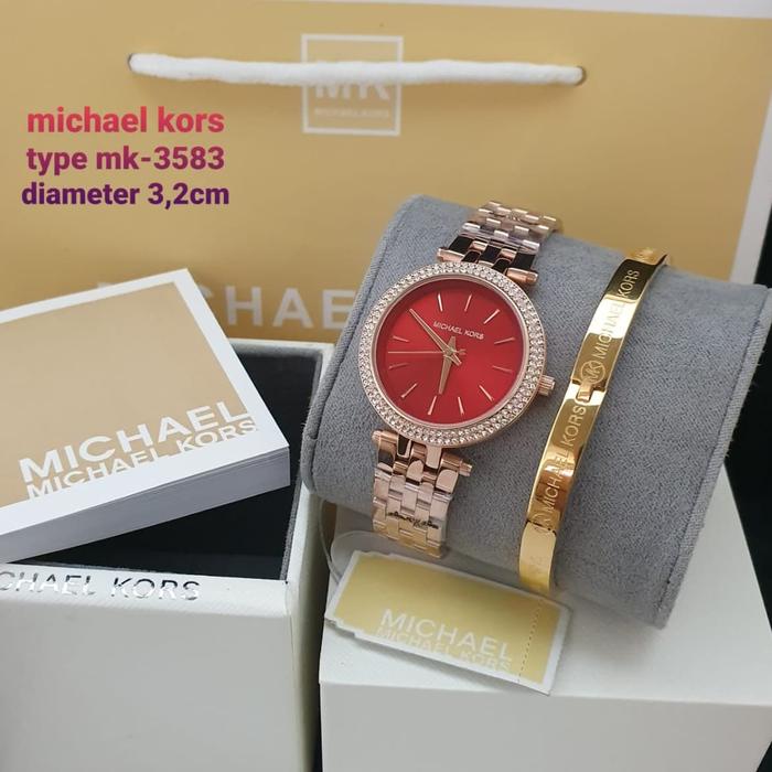 Jam Tangan Wanita Mic Haell Korss MK 3583 Original 32mm Fullset Gelang