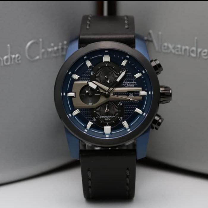 Jam Tangan Pria Alexandre Cristie Original AC6720 Black Blue