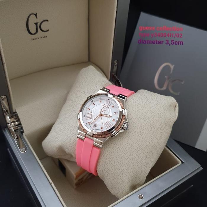 Jam Tangan Wanita Merk GC Guess Collection Y34004L1 Rubber Ori BM 35mm
