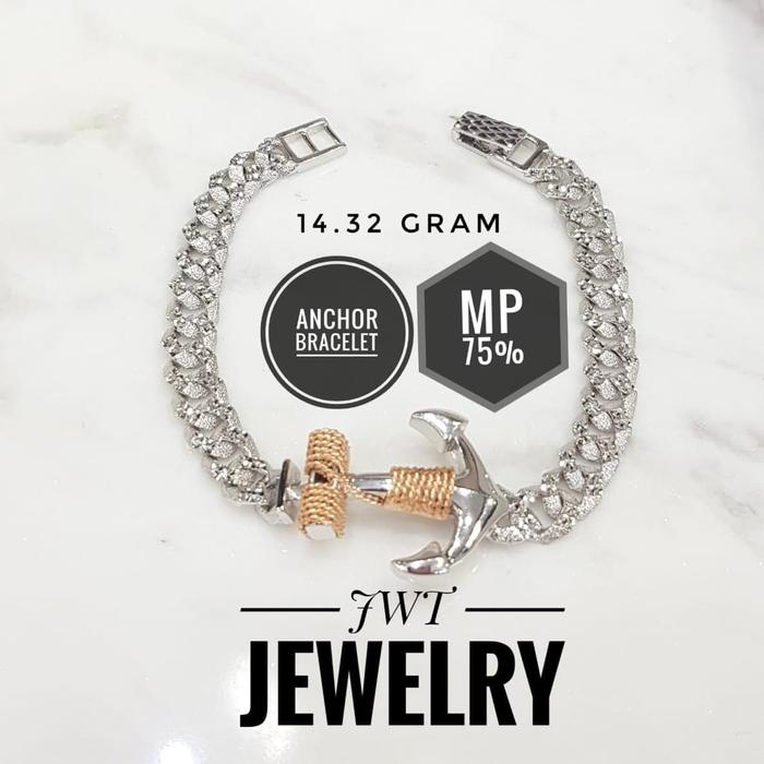 GELANG emas WANITA jangkar kombinasi SISIKNAGA -anchor bracelet- 75%