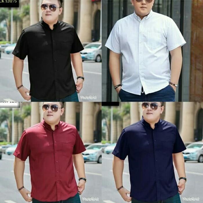 HD KEMEJA BIG BOSS XXL JUMBO POLOS Baju Hem Kemeja Pria