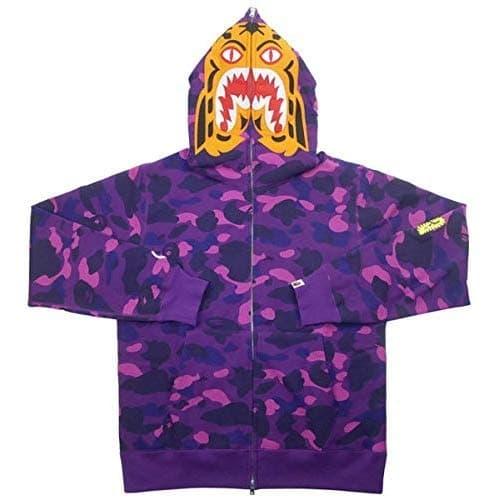 Bape Color Camo Tiger Full Zip Hoodie - PURPLE 100% Original - L