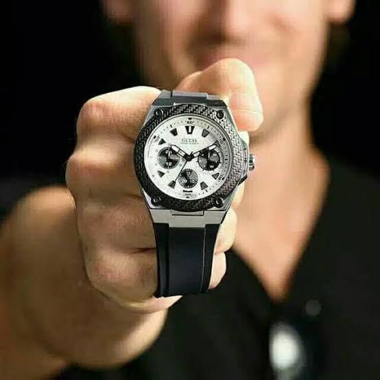 Jam Tangan Pria Merek GC Guess W1049G3 Rubber Original BM 4.5cm