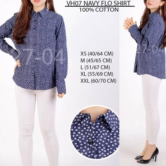 Kemeja Van Hausen Navy Floral Shirt VAN